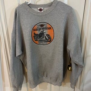 gray vintage Harley Davidson sweatshirt - amazing graphic